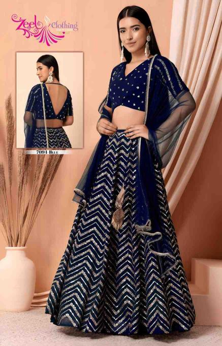 Zeel Clothing vol 33 Georgette Purple Lehenga choli suppliers in Delhi